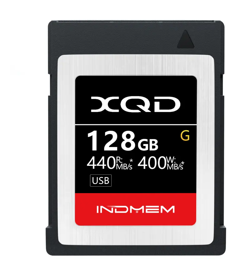 Карта памяти Indmem XQD 64 ГБ/128 ГБ 5X жесткая карта памяти MLC XQD флэш-карта Высокоскоростная серия G | Максимальное считывание 440 Мбит/с макс запись 400 Мб/с