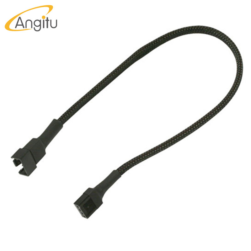 Angitu PET Sleeved Motherboard Male to Female 12v 4pin PWM/Fan Extension Cable-30cm