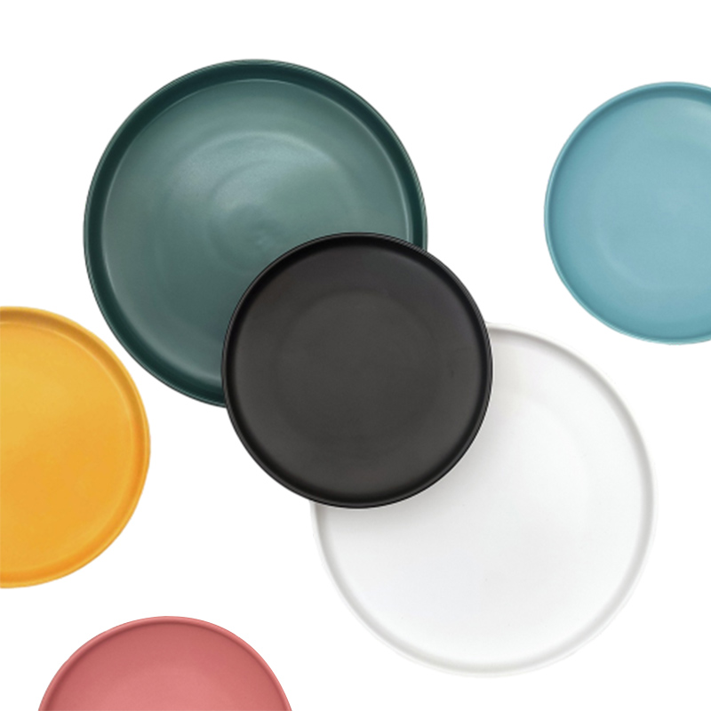 Factory Modern Nordic European Style Colorful Matte Colored Dishes Ceramic Charger Dinner Flat Plate Dinnerware For Pasta Pizza