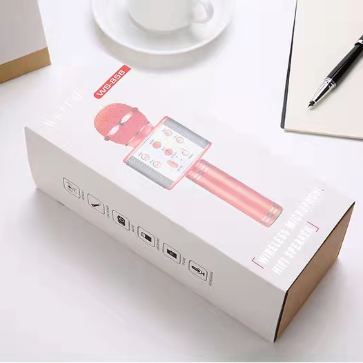 Karaoke Microphone with Controllable LED Lights Portable Handheld Karaoke Speaker Machine Birthday Home Party for All Smartphone