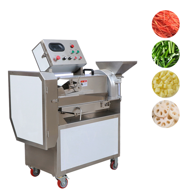 Multifunction Electric Industrial Vegetable Cutter Double Knife Head Cutting Machine For Restaurant