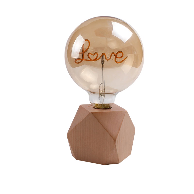 Заказная мягкая нить oem love dream винтажная деревянная Светодиодная лампа накаливания Эдисона настольная лампа ночник лампа для украшения