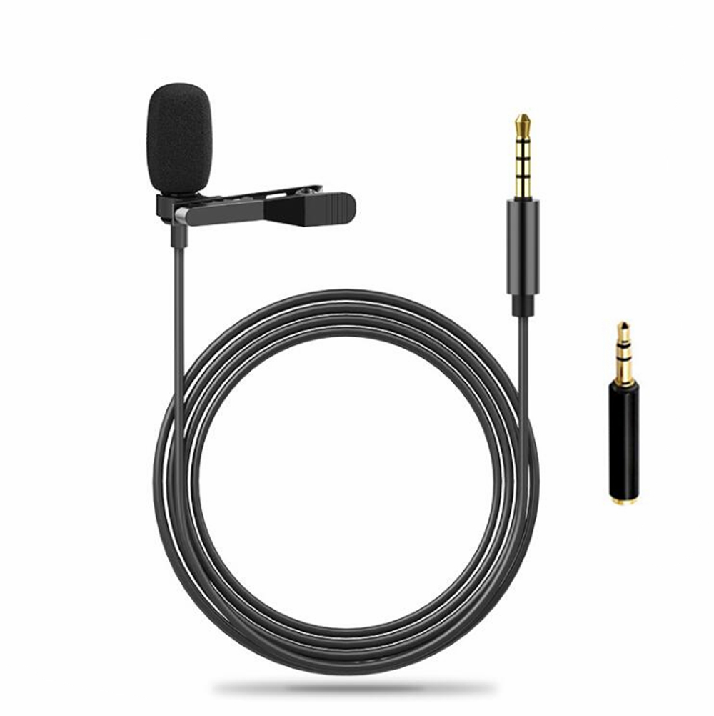 3.5mm for Live Equipment Smartphone Mic Phone Recording Lapel Camera Lavalier Microphone with Clip