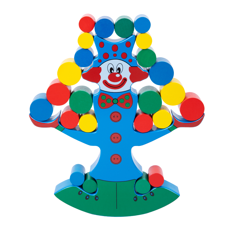 2024 Intelligence development of wooden kindergarten building blocks clown balance game music parent-child early education set