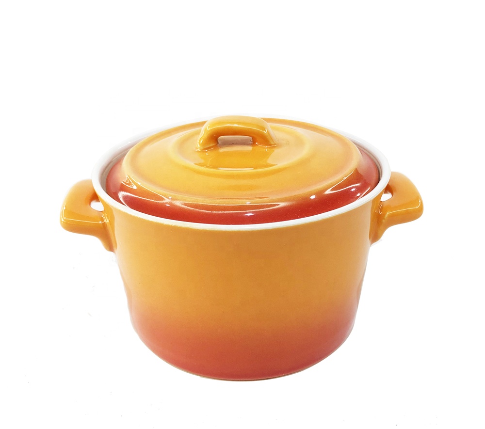 Керамическая миска для супа с ручкой и крышкой, 5,1 дюйма