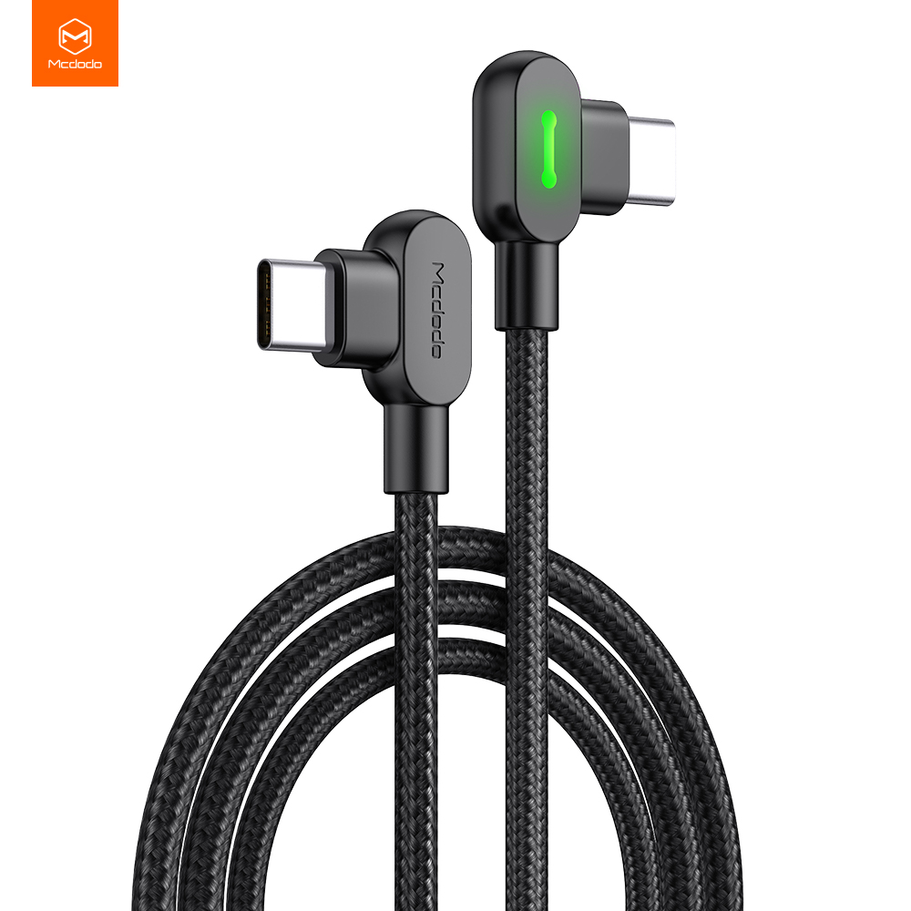 Кабель для передачи данных Mcdodo Led Usb Type C 3,0 для быстрой зарядки игровой кабель для передачи данных 60 Вт Type C-Type C кабель 90 для ноутбука