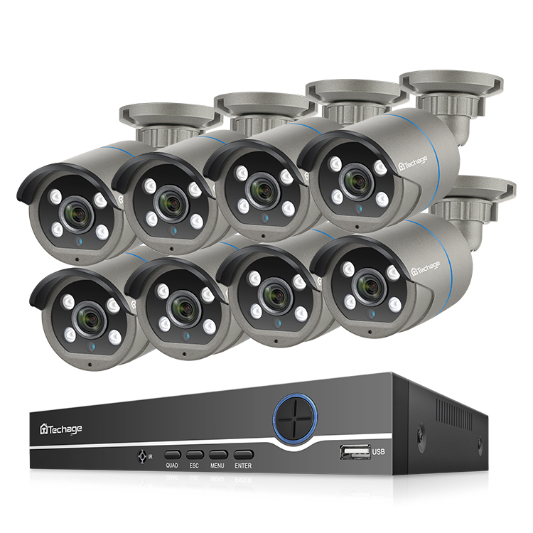 Ultra HD 8-канальный комплект видеонаблюдения Camaras наружная сетевая Ip-камера 3mp полный комплект и 8 шт.