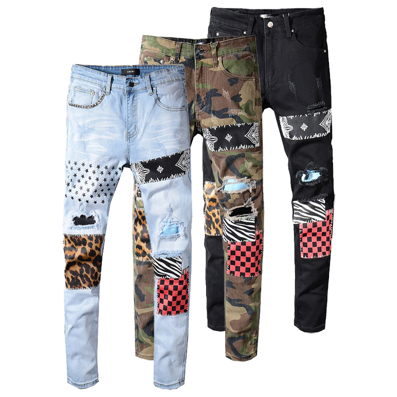 New style Casual Vintage Breathable Amiry Jeans For Men Stylish Men Plus Size Pants Men's Amirys Jeans