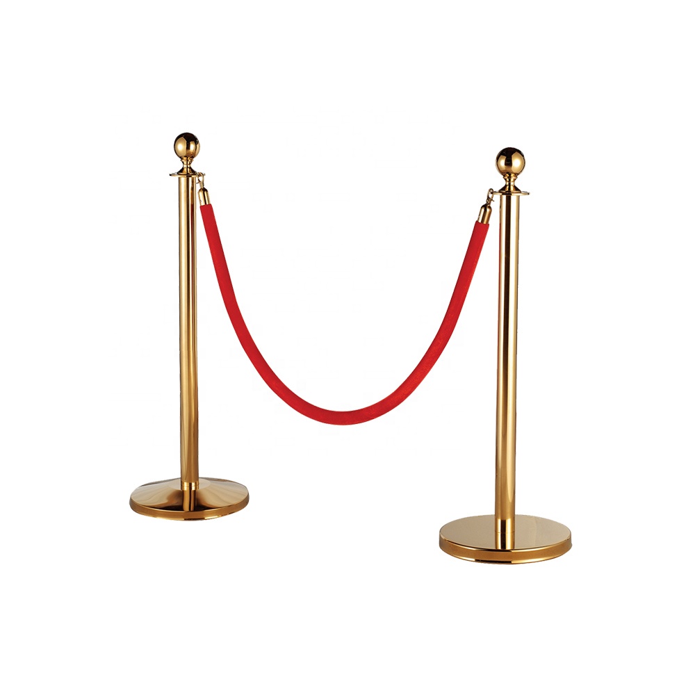 Бархатная веревка Stanchion позолоченная веревка для столбов Барьерная веревка для контроля толпы барьер и веревка