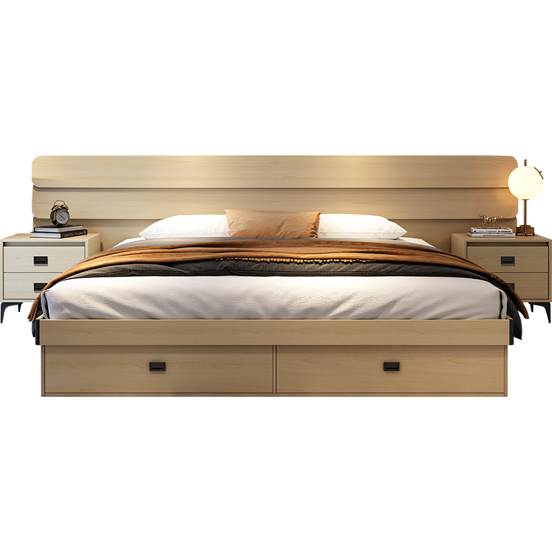 Wholesale Factory Cheap Double Luxury Simple Fabric Smart Bed Storage Bed