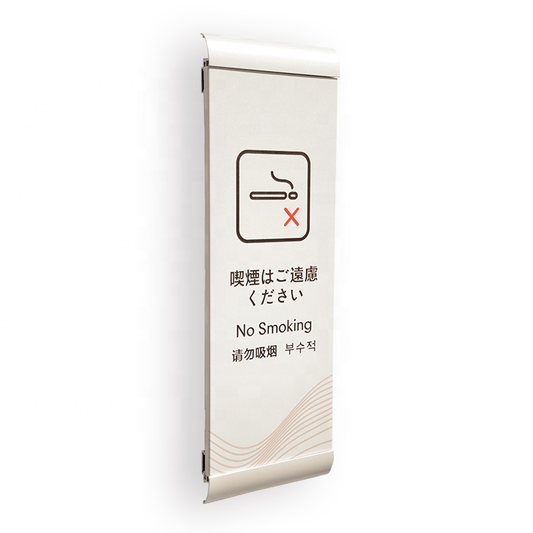 Hot Sale Indoor No Smoking Warning Aluminium Modular Flat Door Plate Signs