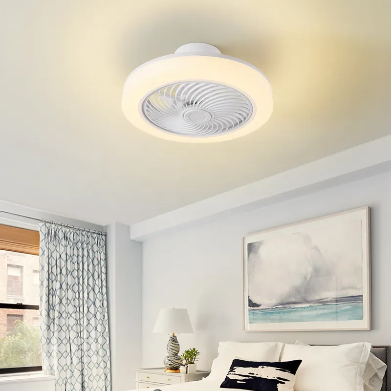 Popular Simple Bladeless Ceiling Fan with LED light 6 Speed Wind Ceiling Lamp with Remote Control Ceiling Lights with Fan