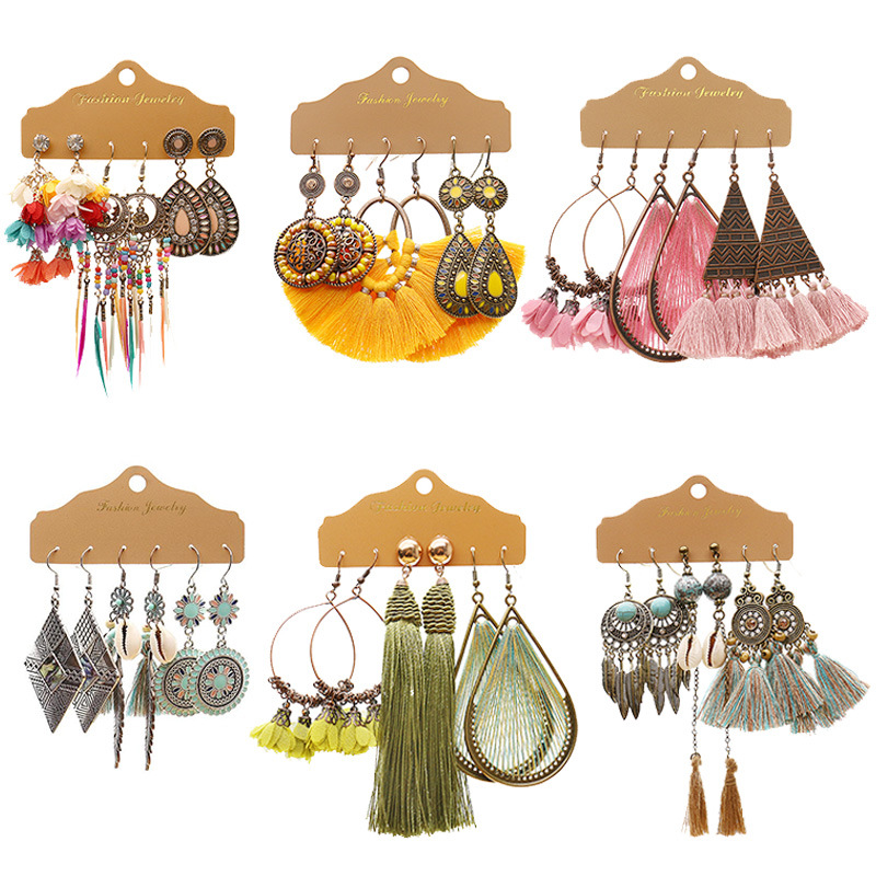 Accept Small Order Quantity and Fast Delivery Time Trendy Ethnic Earrings For Lady Handmade Bohemia Tassel Earrings Jewelry