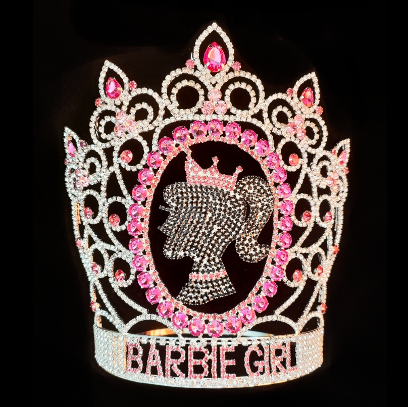8 Inch Princess Beauty Tiara Queen Girl Pageant Rhinestone Crown Tiara
