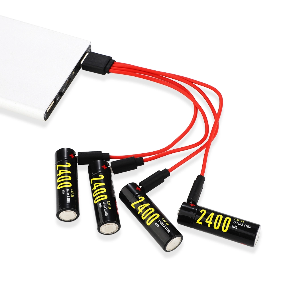 Литий-ионные аккумуляторы AA 14500 с USB: 1,5 в, 2400 мАч