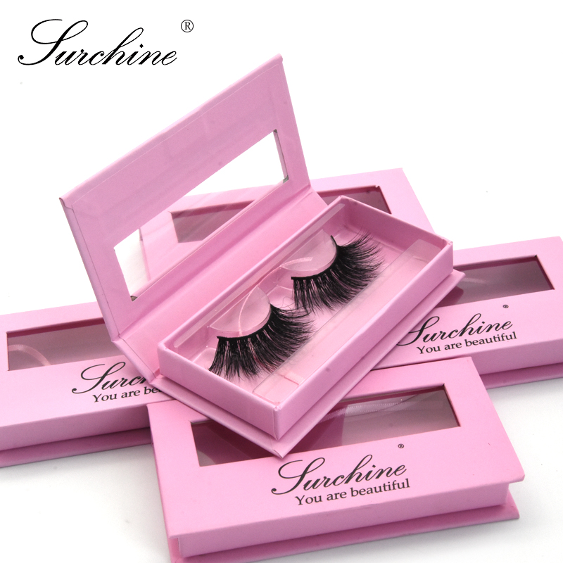 3D natural 15mm wholesale false mink eyelash bulk vendor pink eyelash curl case full strip eye lashes pink eyelash box packaging