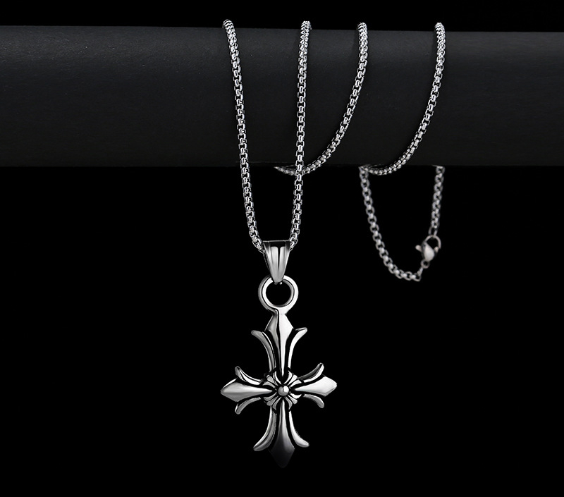 European and American Creative Personality Men's Titanium Steel Pendant Necklace Punk Steel P