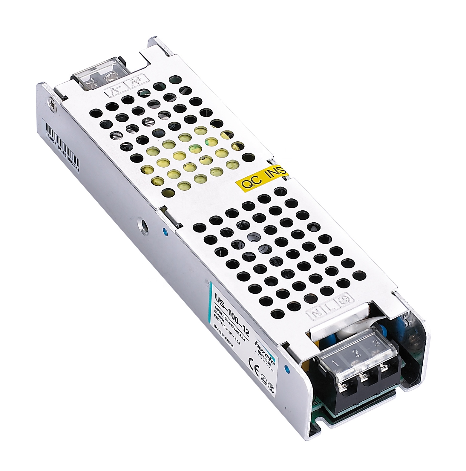 Тонкий тип CV заключенный Тип US-100-12 100W 12V 8.3A импульсный источник питания для светодиодного дисплея