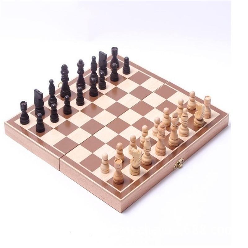Деревянный складной шахматная доска игра шахматная доска
