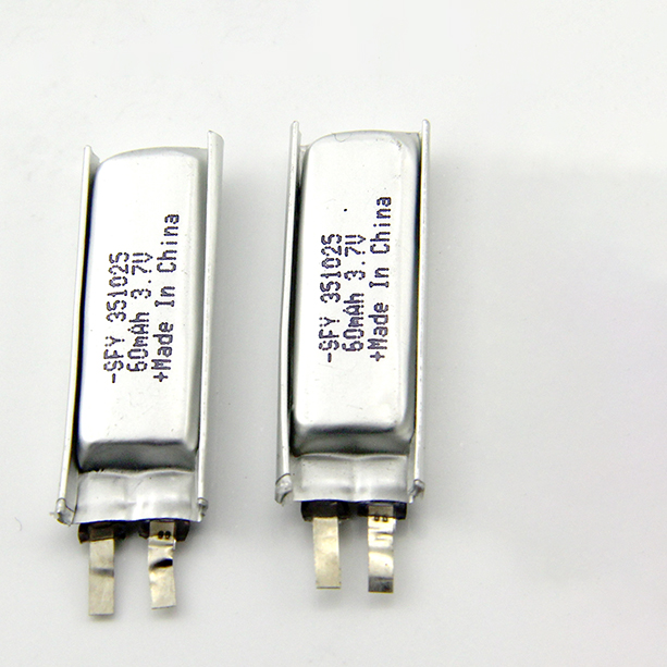 351025 60mah 3.7v lithium ion rechargeable polymer battery used for e-cigarette bluetooth earphone electric