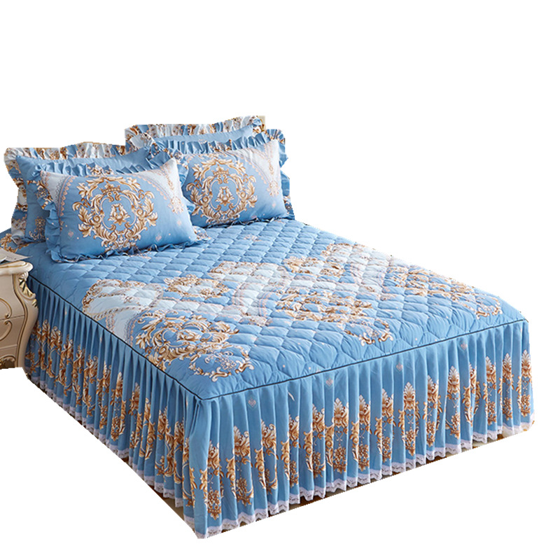 Trade Quilted Brushed Ruffle Bedspread Protection Beds Skirtbed Cover Three Pieces Riffle Heavy Bed Skirt