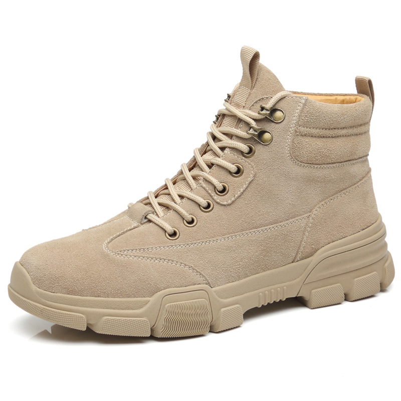 boots men's boots middle top Korean fashion tooling shoes British desert boots men's high top men's shoes