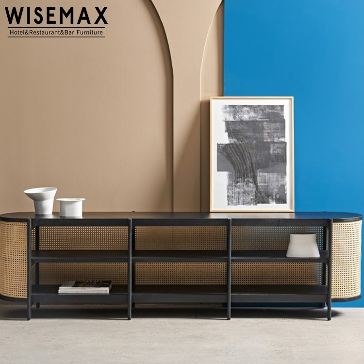 Мебель WISEMAX, современный дизайн, деревянный шкаф, медиаконсоль с двумя полками, открытый шкаф для хранения