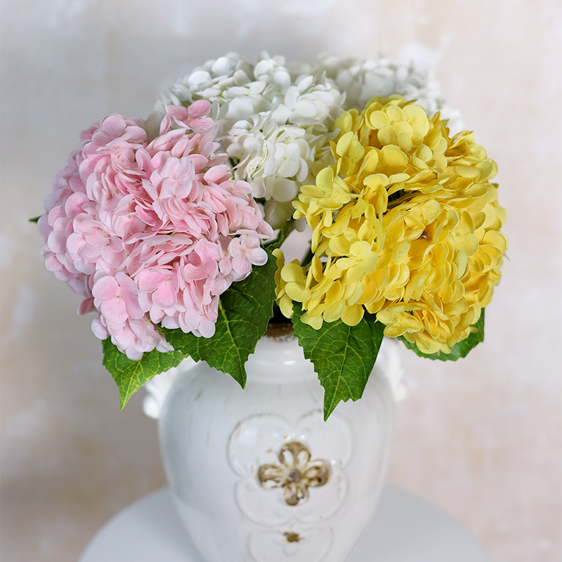 High Quality 3D Realistic 196pcs Petals Hydrangea Artificial Flower Moisturizing Latex Real Touch Flowers For Wedding Decoration