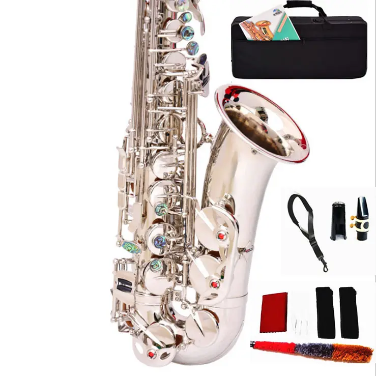 E-flat alto saxophone instrument Nickel-plated silver customizable saxophone beginner's test