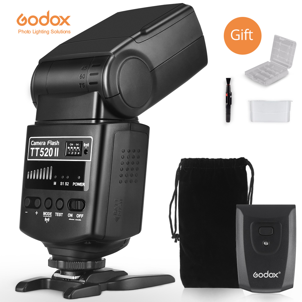 Горячая Распродажа, вспышка godox speedlites TT520II, универсальная вспышка для камеры с триггером