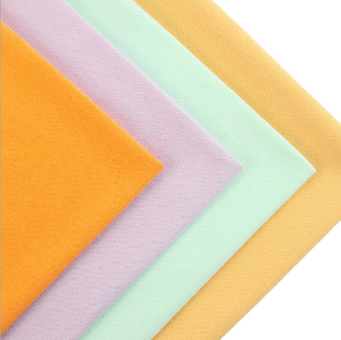230g100% cotton two-yarn soft cotton plain knit fabric t-shirt undershirt fabric