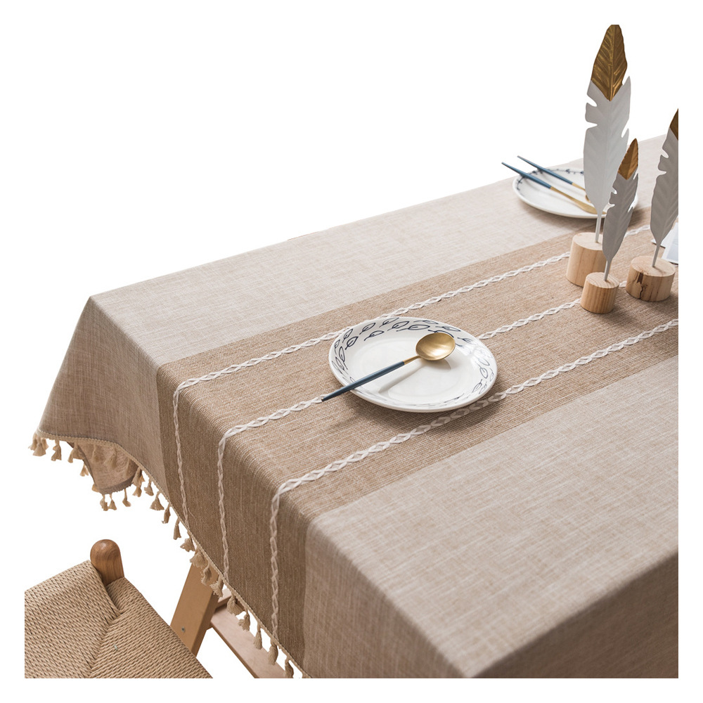Christmas Linen Tablecloths,Cotton Linen Tablecloth Exquisite Embroidered Table Cloth In Stock