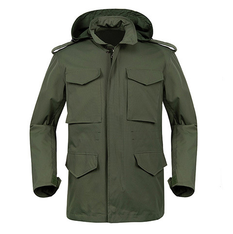 Alike Hombres Campera M65 Uniform Warmer Ropa Multi-Pockets Wear-resistant Waterproof Mens Field Jacket with Hoodies