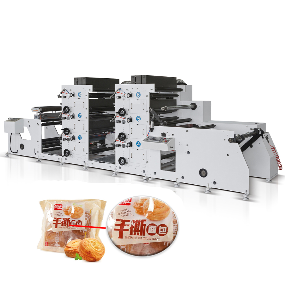 Automatic Plastic Film Adhesive Label Flexo Printing Machine, Self Sticker Flexographic Printer Equipment With UV Oven