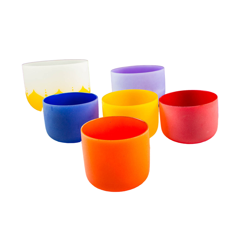 Customized High Performance Colored Chakra Quartz Crystal Singing Bowls for Meditation with Competitive Offer