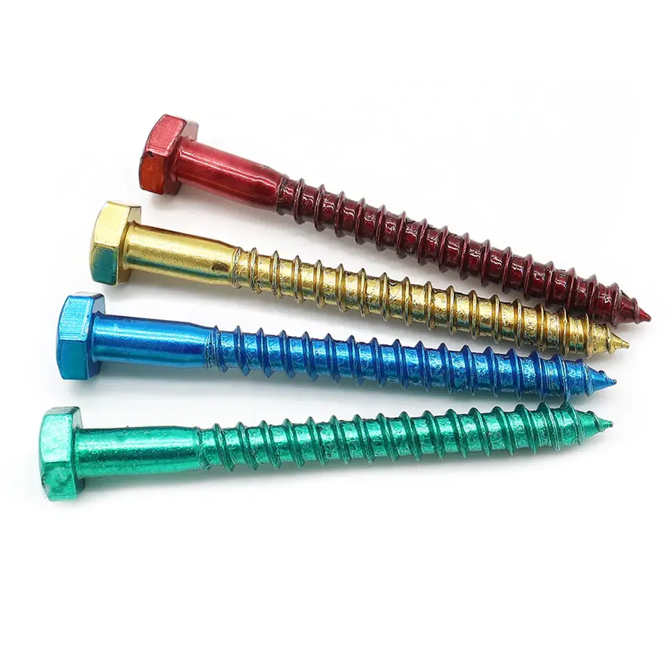 High Quality Factory Price Colored Hex Head Wood Screws DIN 571