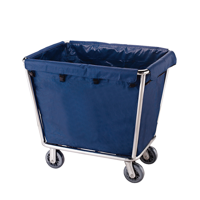 Stainless Steel Housekeeping Cleaning Trolley Hotel Laundry Linen bag Cart