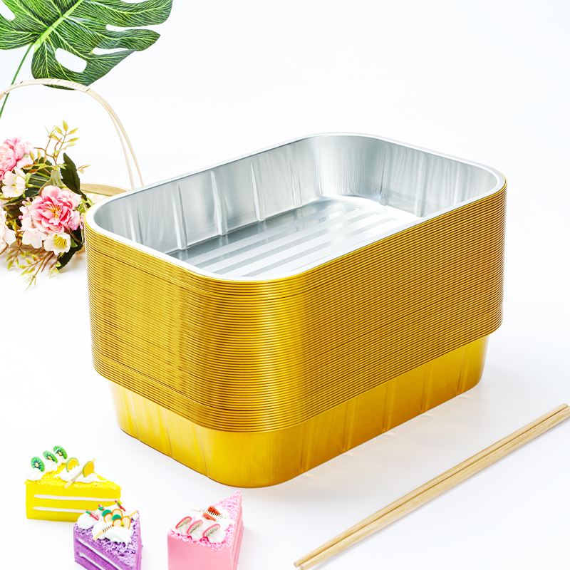 Small Foil Tray Container OEM Logo Aluminium Foil for Food Packing Disposable Kitchen Customized HEN Time Work Baking Color Type