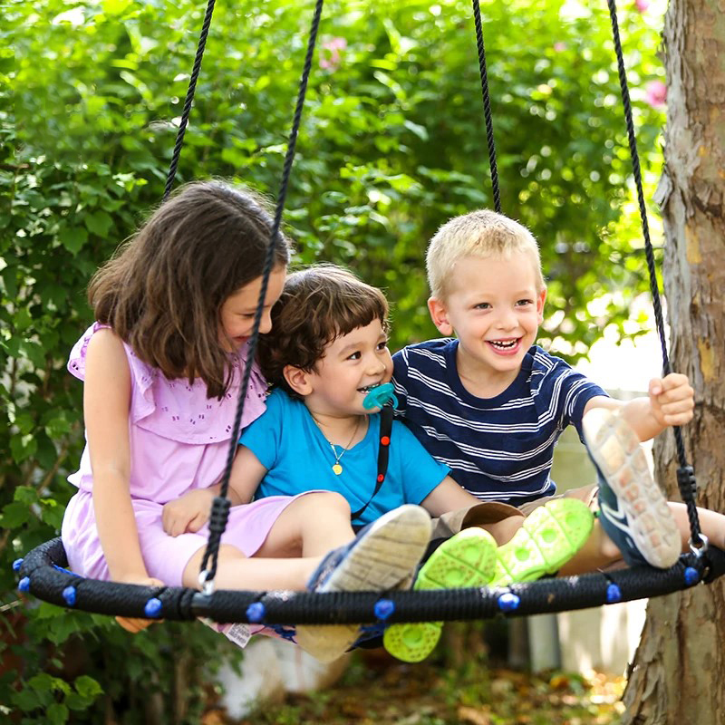 Modern Design Outdoor Playground Schools Courtyards Patio Fully Assembled Durable Children Round Web Garden Swing