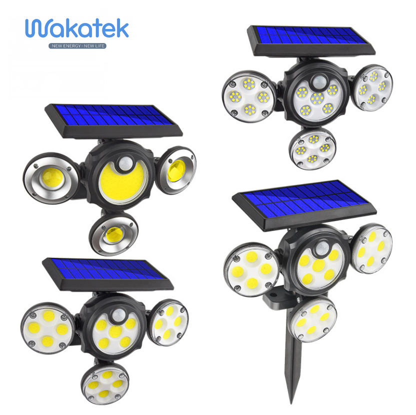 Водонепроницаемый домашний светодиодный солнечный светильник WAKATEK IP65 с датчиком движения, 5,5 В, 2 Вт, поли-панель, наружный настенный светильник на солнечной батарее для безопасности, солнечный светильник