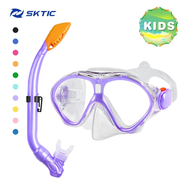 SKTIC Professional Adult and Kids Snorkeling Set Swimming Gear Snorkeling Gear Swimming Glasses Diving Fins Combo Sets