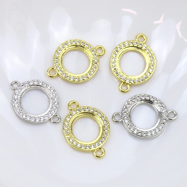 18K plated brass connector bezel 10 mm inner wild bezel for the connector pendants