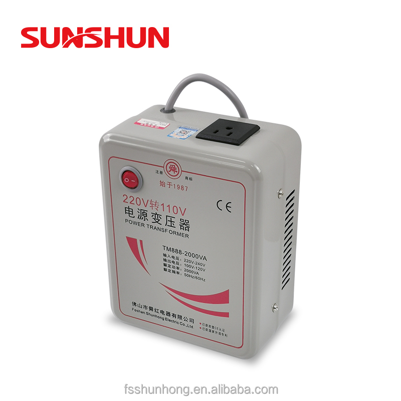 Shunhong 2000w понижающий трансформатор 220v до 110v однофазный тороидальный преобразователь напряжения 2000va 2kw мощность 220 110 100 Лидер продаж