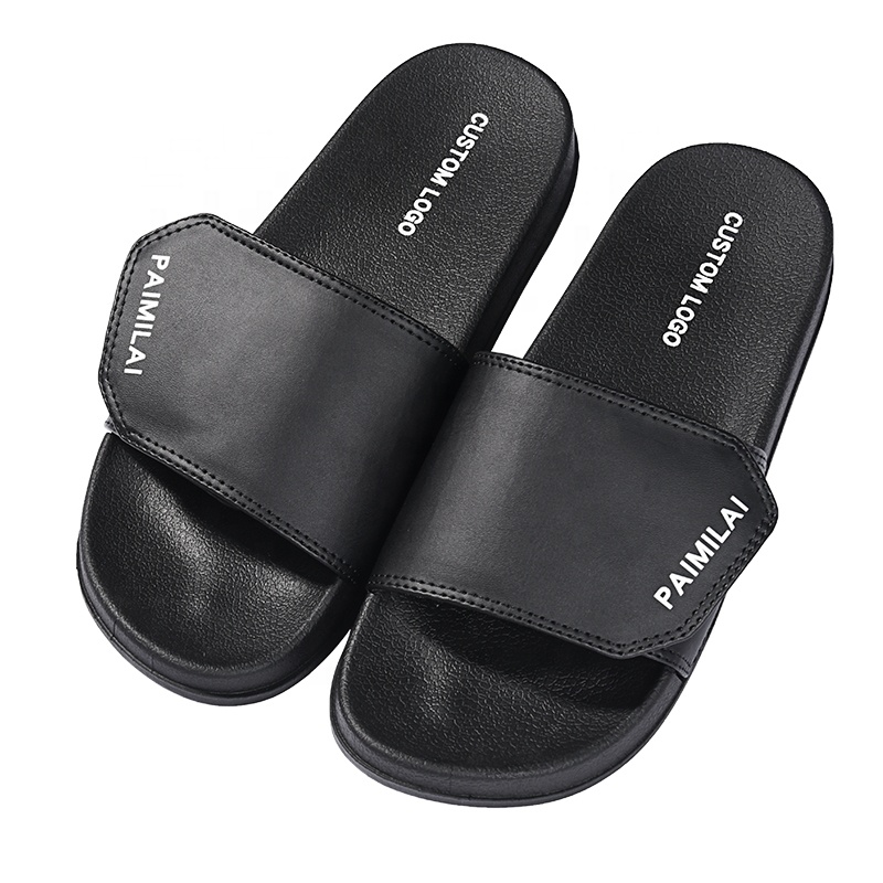 Custom Logo Printing Beach Summer Sandals Hot Unisex PVC Slipper Embossed Men and Women Slide for bathroom