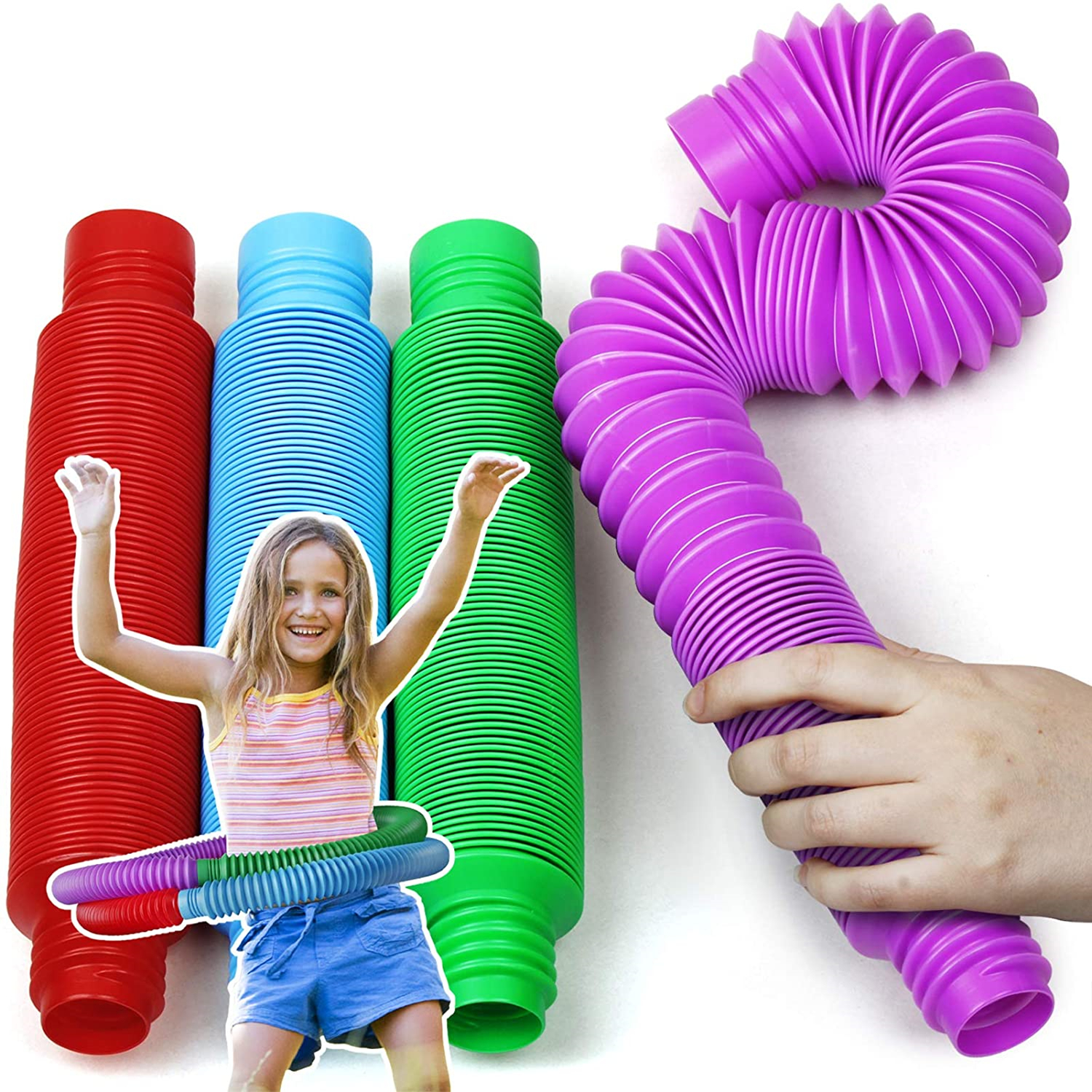 Amazon Tubes Sensory ADHD Pop Tube Toys 3 см для детей с аутизма, детские игрушки для детей и аутизма для мальчиков и девочек