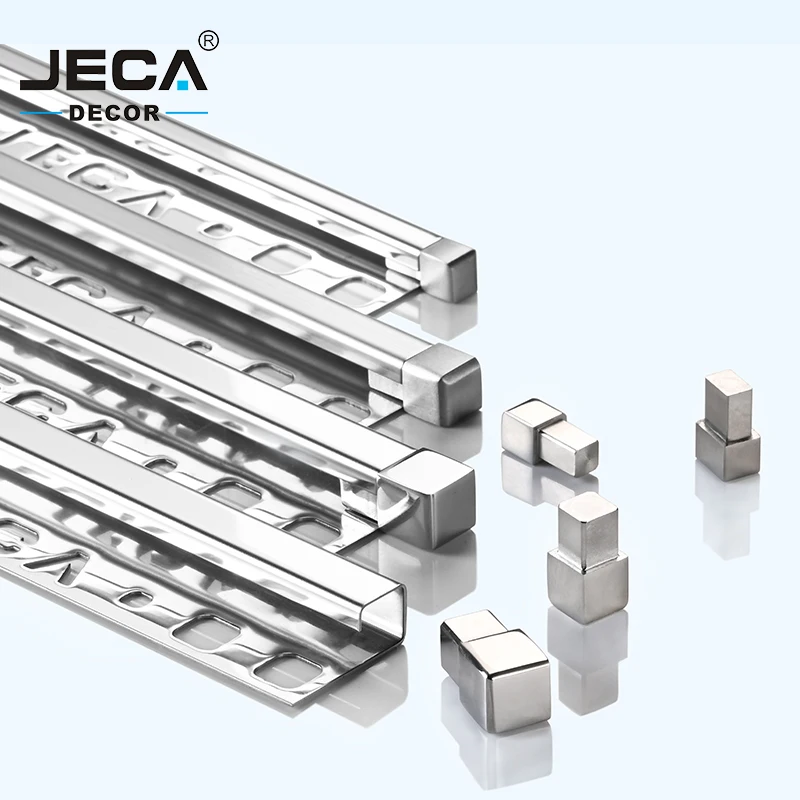 Высококачественная отделка для плитки из нержавеющей стали FoShan JECA для стен разных форм, аксессуары для плитки 304 класса, бесплатный образец