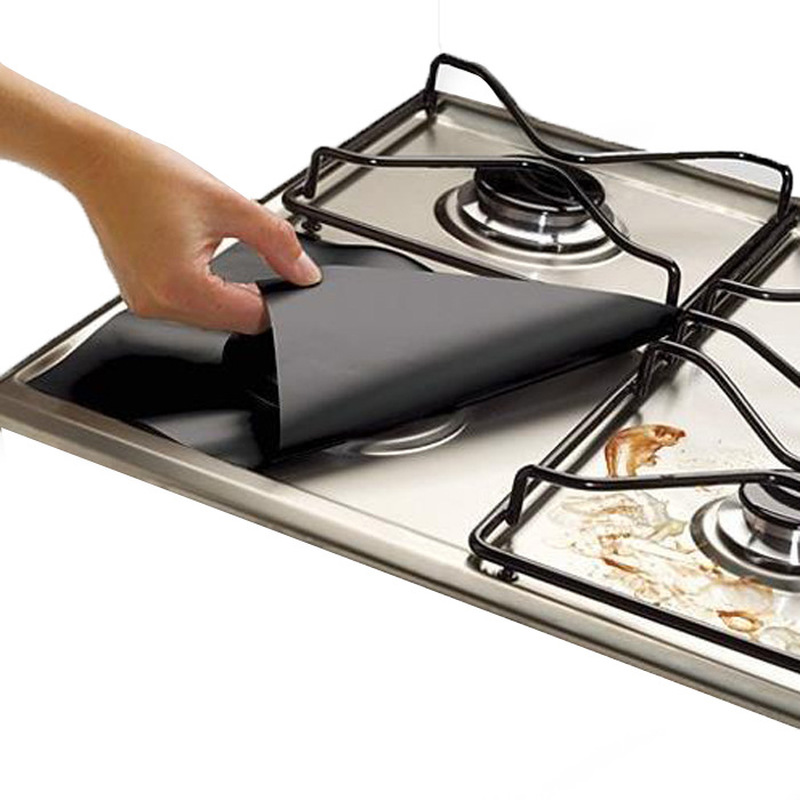 4pcs/set Gas Stove Protector Cooker cover liner Clean Mat Pad Kitchen Gas Stove Stovetop Protector Kitchen Accessories