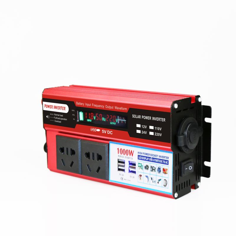Portable Modified sine wave Car Power Inverter DC 12V to AC 220V 1000W inverter with 4 USB and LCD OEM ODM Inverter