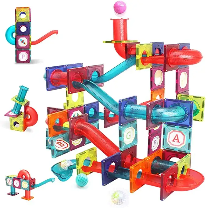 145PCS Magnetic Marble Run for Kids Educational Magnetic Ball Run Toys 3D Magnets Building Block Child Brain Development toys