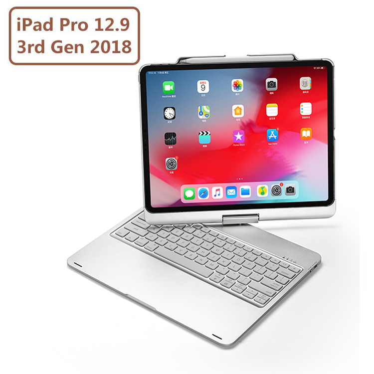 Чехол для клавиатуры iPad Pro 12,9, беспроводная bluetooth-клавиатура для iPad Pro 12,9 2018, поддержка 3-го поколения для зарядки Apple Pencil